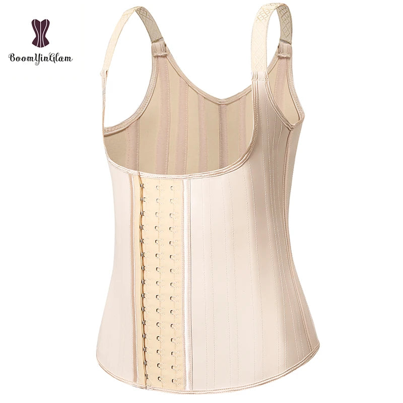 Hook Adjustable Waist Trainer 25 Steel Boned Slimming Corset Workout Girdle Vest Latex Women Body Shaper Plus Size XS -6XL
