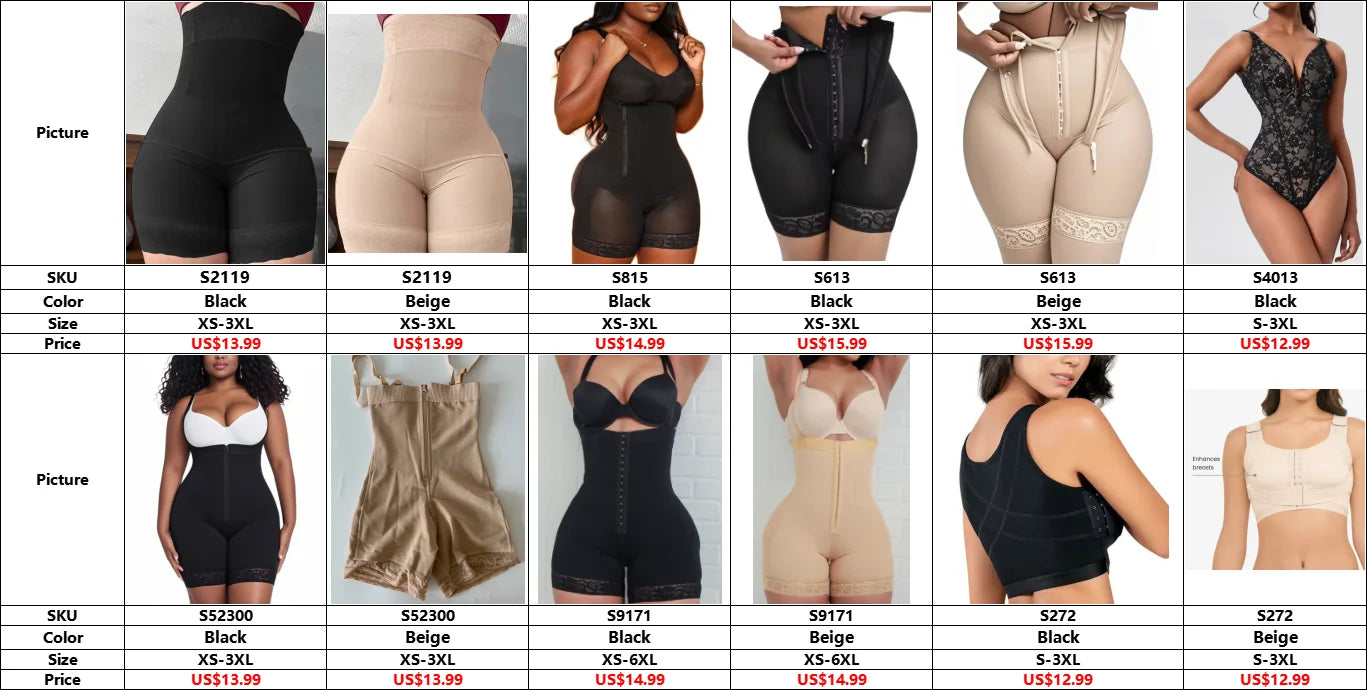 Fajas Colombiana Corrective Girdle Women Post Surgery Postpartum Corset Waist Trainer Butt Lifter Shapewear Full Body Shaper