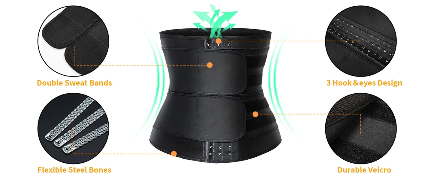 Women Men Breathable Neoprene Waist Trainer Belt Tummy Control Workout Waist Cincher Sauna Sweat Girdle Sport Waist Trimmer