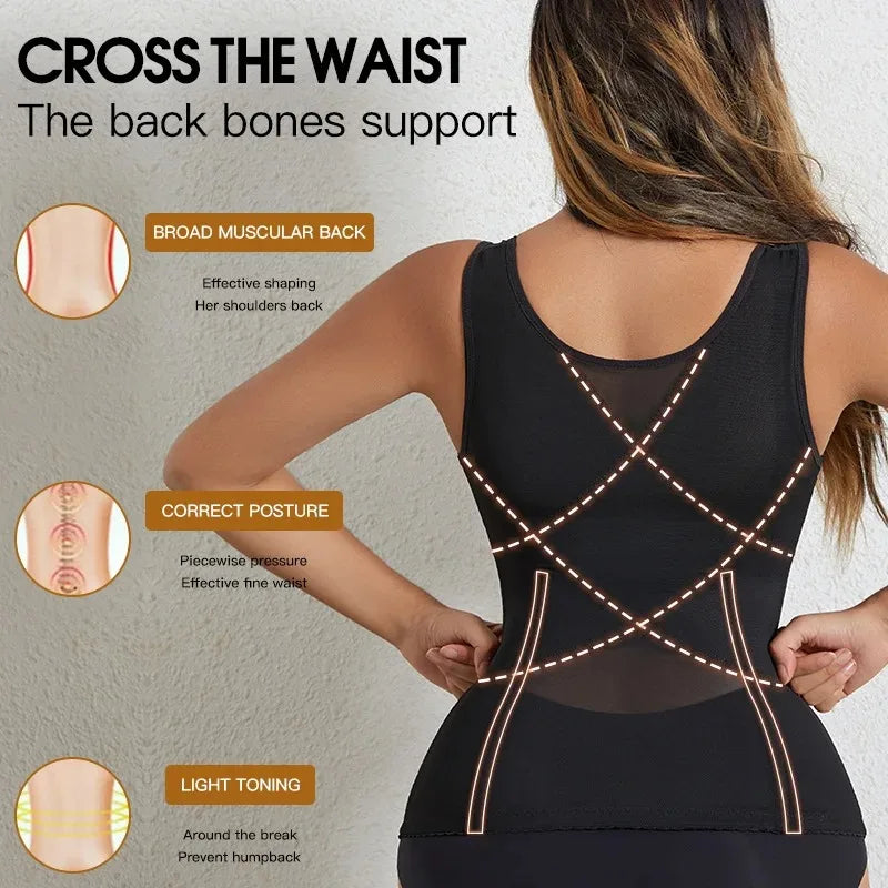 Women Waist Trainer Corset Push Up Vest Slimming Belt Body Shaper Sheath Flat Belly Postpartum Girdles Shaperwear Bodysuits