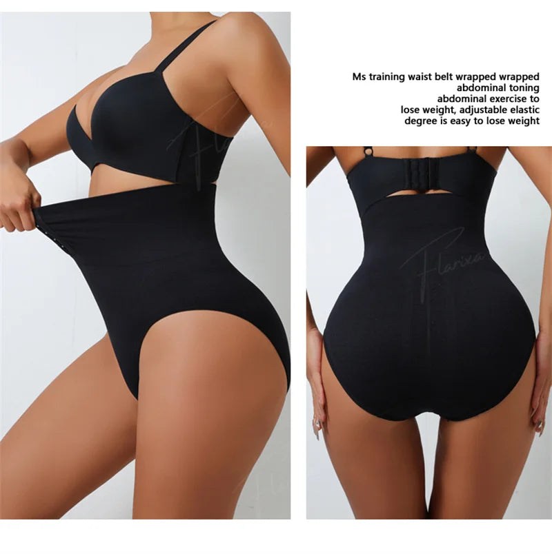 Flarixa High Waist Shaping Briefs Women Waist Trainer Tummy Control Panties Adjustable Hooks Shapewear Belly Slim Hip Lift Pants
