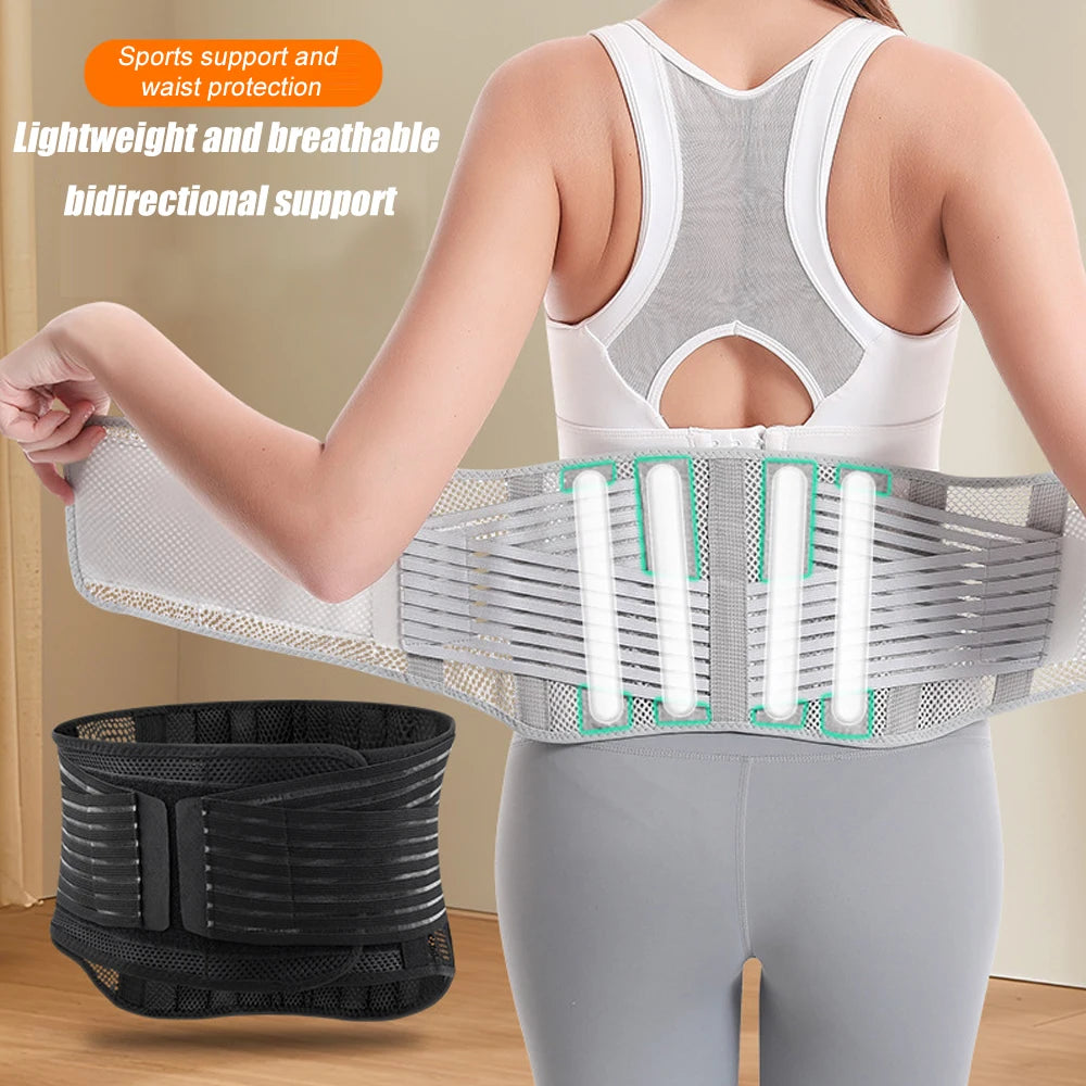 Adjustable Waist Trainer Belt Men Women Lower Back Brace Spine Support Waist Belt Orthopedic Breathable Lumbar Corset