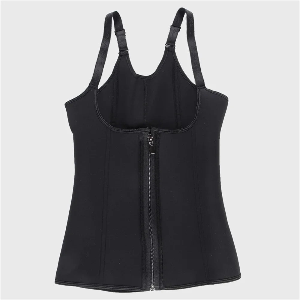 Waist Trainer Tank Top For Women Zipper Body Shaper Tummy Control Sleeveless Top, Women's Activewear Body Shaping Underwear