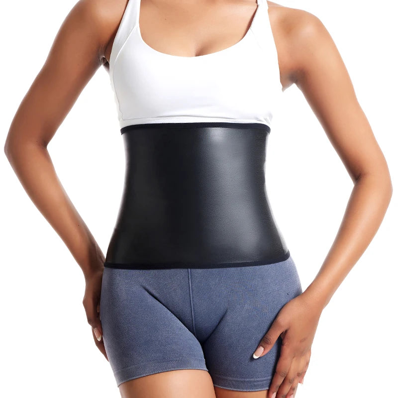Womens Body Shaper Tummy Control Waist Slimming Belt Faux Leather Waist Trainer Corset Belly Sheath Tummy Trimmer Cincher Sports