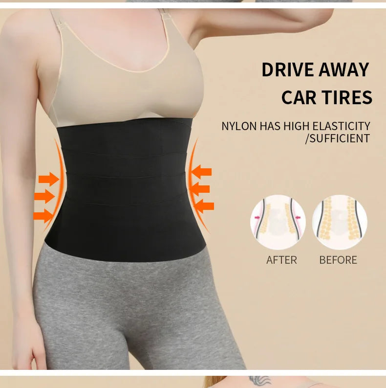 Women Waist Belt Postpart Sheath Trainer Belt Neoprene Adjustable Body Shaper Fitness Bandage Wrap Breathable Slimming Tummy 3M
