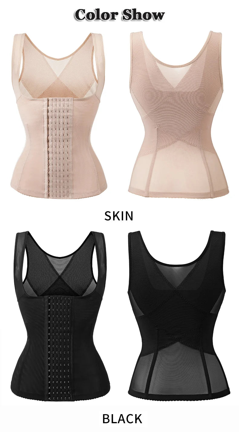 Women Waist Trainer Vest Tummy Control Body Shaper Slimming Shapewear Sheath Belt Flat Belly Girdles Waist Cincher Corset Vest