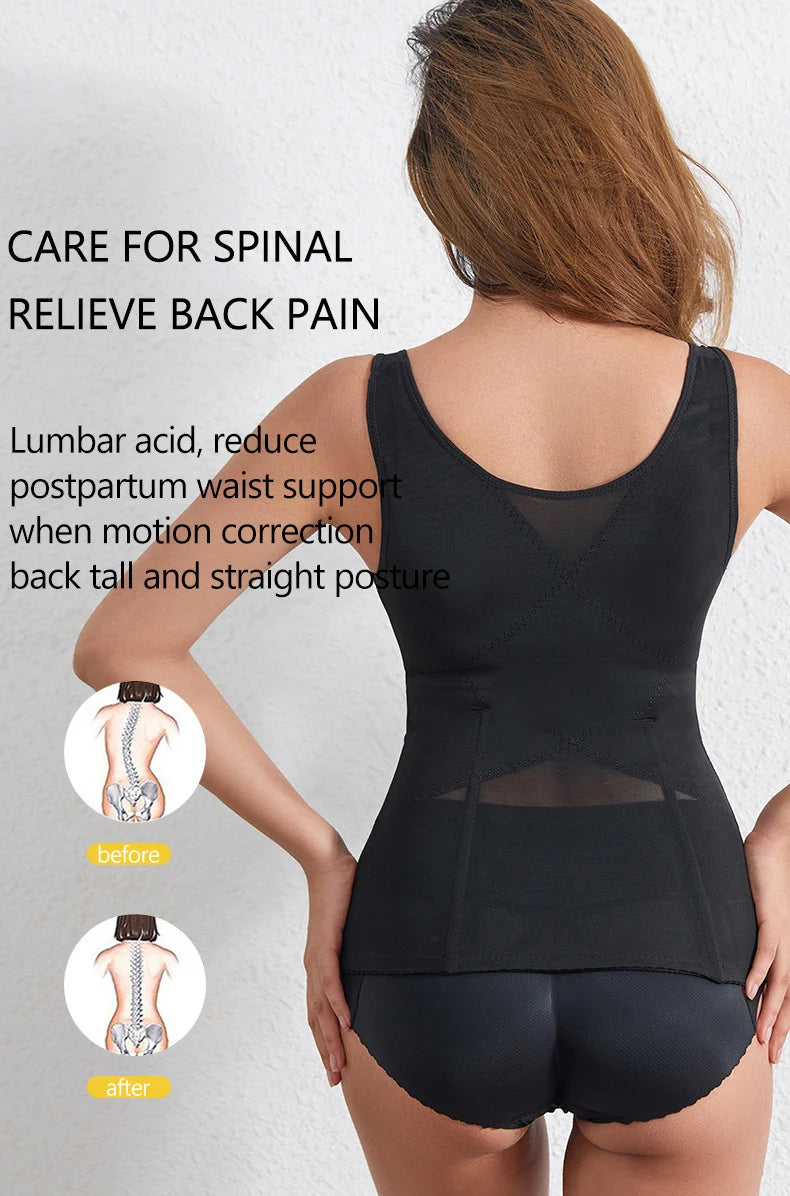 Women Waist Trainer Vest Tummy Control Body Shaper Slimming Shapewear Sheath Belt Flat Belly Girdles Waist Cincher Corset Vest