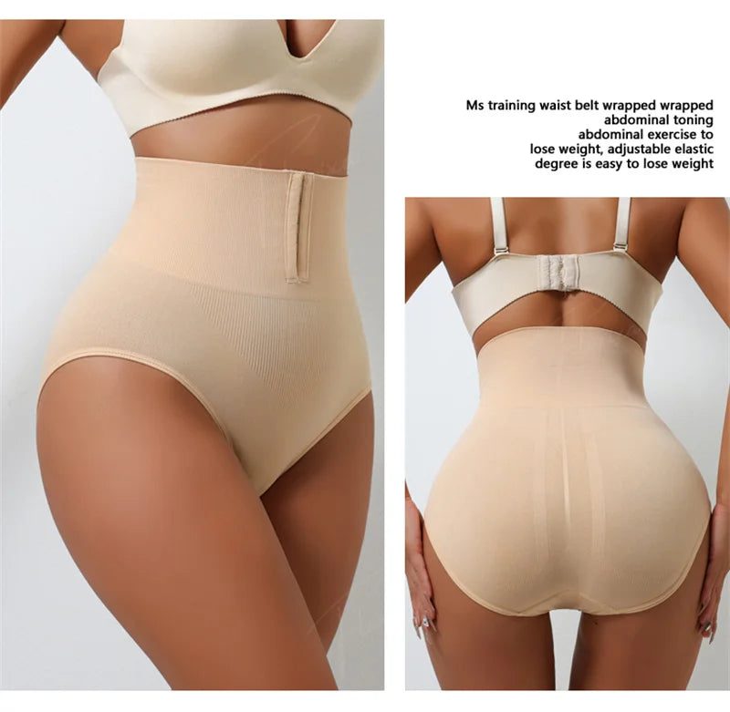 Flarixa High Waist Shaping Briefs Women Waist Trainer Tummy Control Panties Adjustable Hooks Shapewear Belly Slim Hip Lift Pants