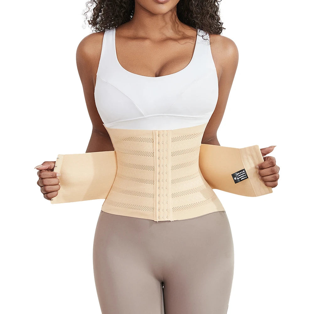 Women Waist Trainer Body Shaper Gym Fitness Tummy Control Shapewear Slimming Corset Double Belt