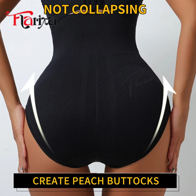 Flarixa High Waist Shaping Briefs Women Waist Trainer Tummy Control Panties Adjustable Hooks Shapewear Belly Slim Hip Lift Pants
