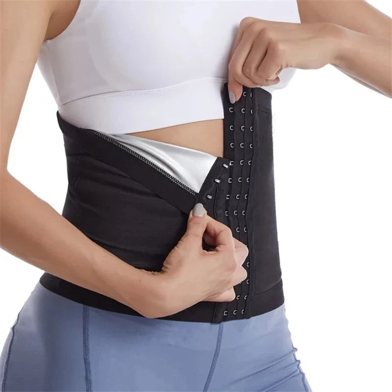 Waist Trainer Strap Premium Sauna Wrap Women Weight Loss Waist Trimmer Fitness Sweat Workout Hooks Slimming Belt Belly Cincher