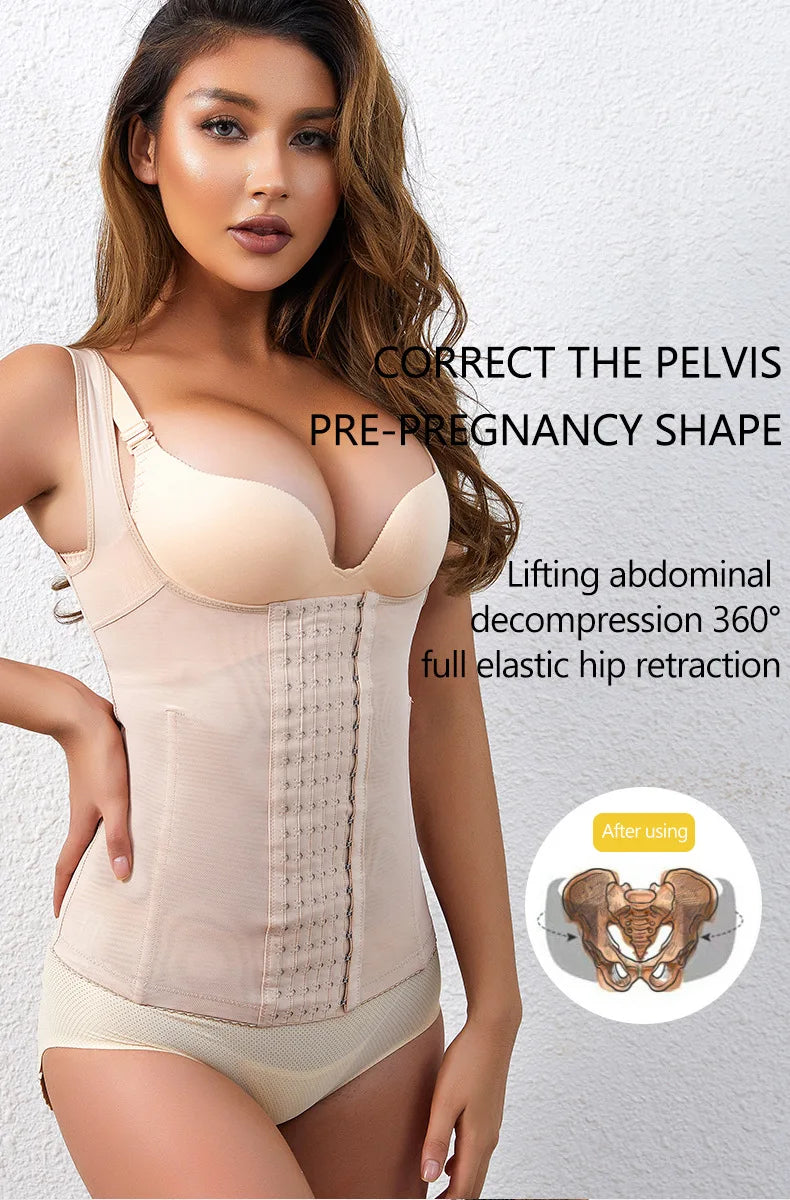 Women Waist Trainer Vest Tummy Control Body Shaper Slimming Shapewear Sheath Belt Flat Belly Girdles Waist Cincher Corset Vest