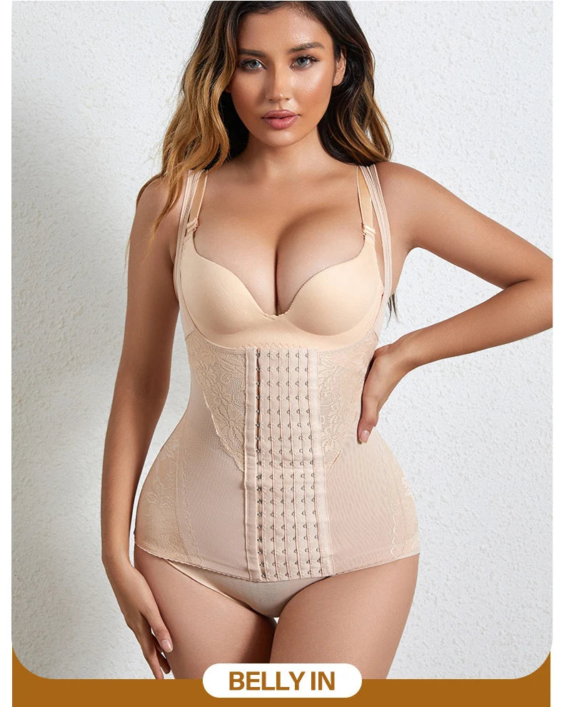Women Waist Trainer Corset Push Up Vest Slimming Belt Body Shaper Sheath Flat Belly Postpartum Girdles Shaperwear Bodysuits