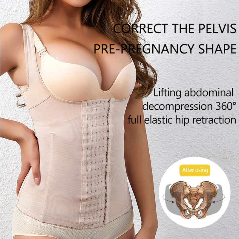 Women Waist Trainer Vest Tummy Control Body Shaper Slimming Shapewear Sheath Belt Flat Belly Girdles Waist Cincher Corset Vest