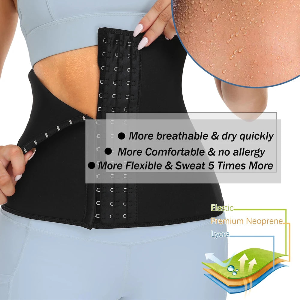 Women Men Breathable Neoprene Waist Trainer Belt Tummy Control Workout Waist Cincher Sauna Sweat Girdle Sport Waist Trimmer