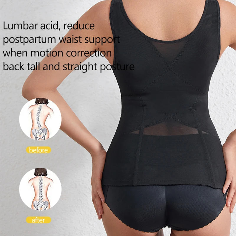Women Waist Trainer Vest Tummy Control Body Shaper Slimming Shapewear Sheath Belt Flat Belly Girdles Waist Cincher Corset Vest