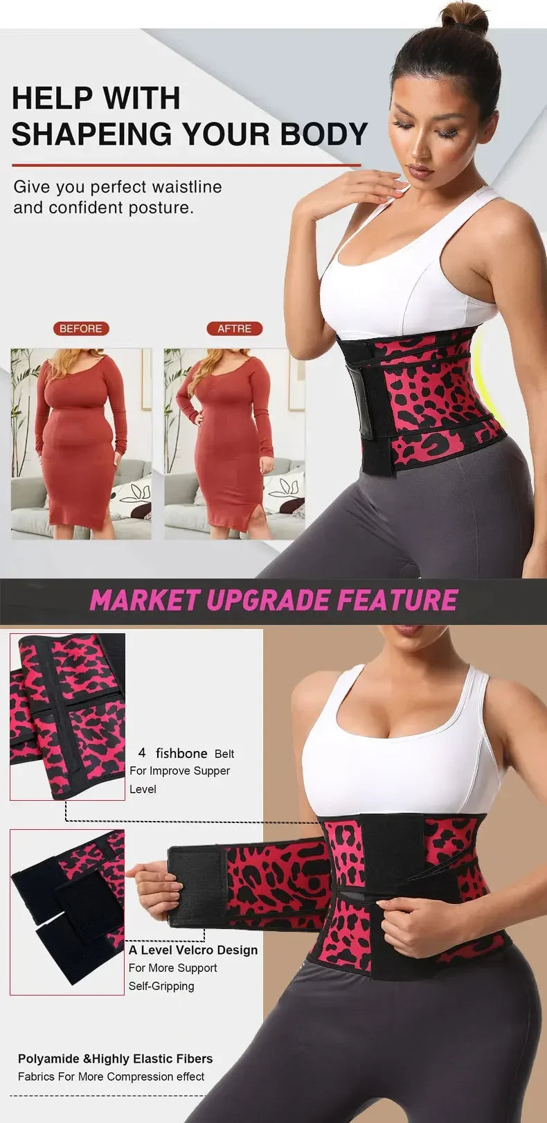 Waist Trainer Body Shaper Women Belt Cincher Slimming Sheath Flat Belly Tummy Control Female Weight Loss Fitness Shapewear