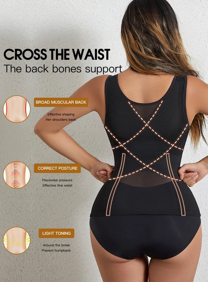 Women Waist Trainer Corset Push Up Vest Slimming Belt Body Shaper Sheath Flat Belly Postpartum Girdles Shaperwear Bodysuits