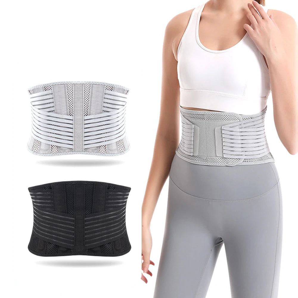Adjustable Waist Trainer Belt Men Women Lower Back Brace Spine Support Waist Belt Orthopedic Breathable Lumbar Corset