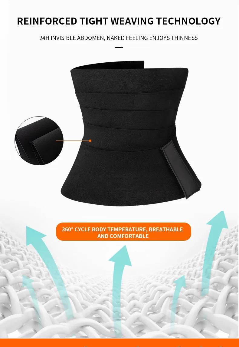 Women Waist Belt Postpart Sheath Trainer Belt Neoprene Adjustable Body Shaper Fitness Bandage Wrap Breathable Slimming Tummy 3M