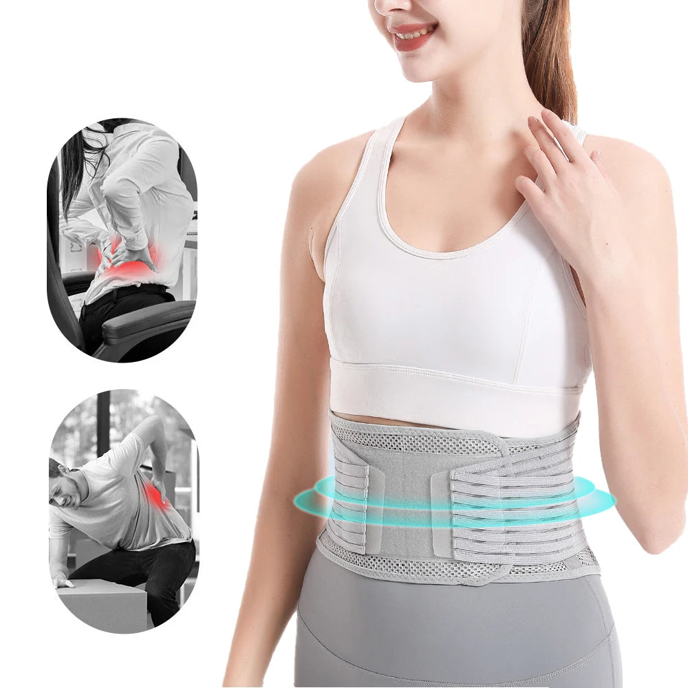Adjustable Waist Trainer Belt Men Women Lower Back Brace Spine Support Waist Belt Orthopedic Breathable Lumbar Corset