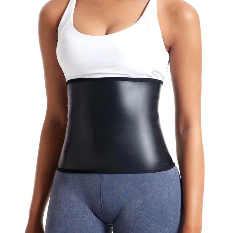 Womens Body Shaper Tummy Control Waist Slimming Belt Faux Leather Waist Trainer Corset Belly Sheath Tummy Trimmer Cincher Sports
