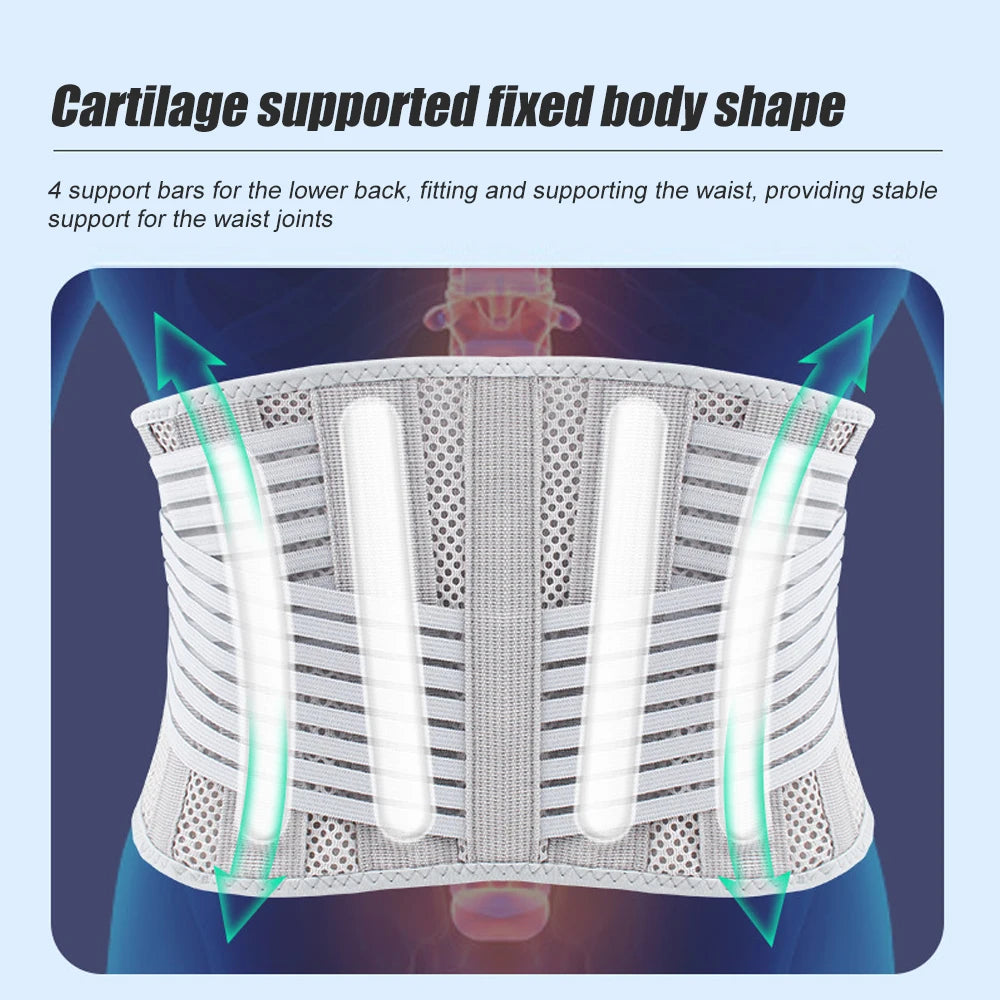 Adjustable Waist Trainer Belt Men Women Lower Back Brace Spine Support Waist Belt Orthopedic Breathable Lumbar Corset