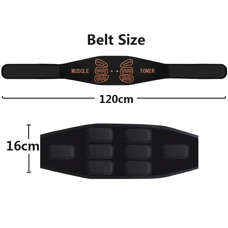Waist Abdominal Toning Belt Abs Trainer Smart Muscle Toner Home Gym Office Workout Fitness Equipment USB Recharge