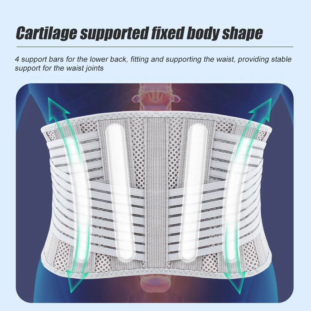 Adjustable Waist Trainer Belt Men Women Lower Back Brace Spine Support Waist Belt Orthopedic Breathable Lumbar Corset