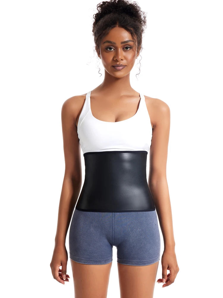 Womens Body Shaper Tummy Control Waist Slimming Belt Faux Leather Waist Trainer Corset Belly Sheath Tummy Trimmer Cincher Sports
