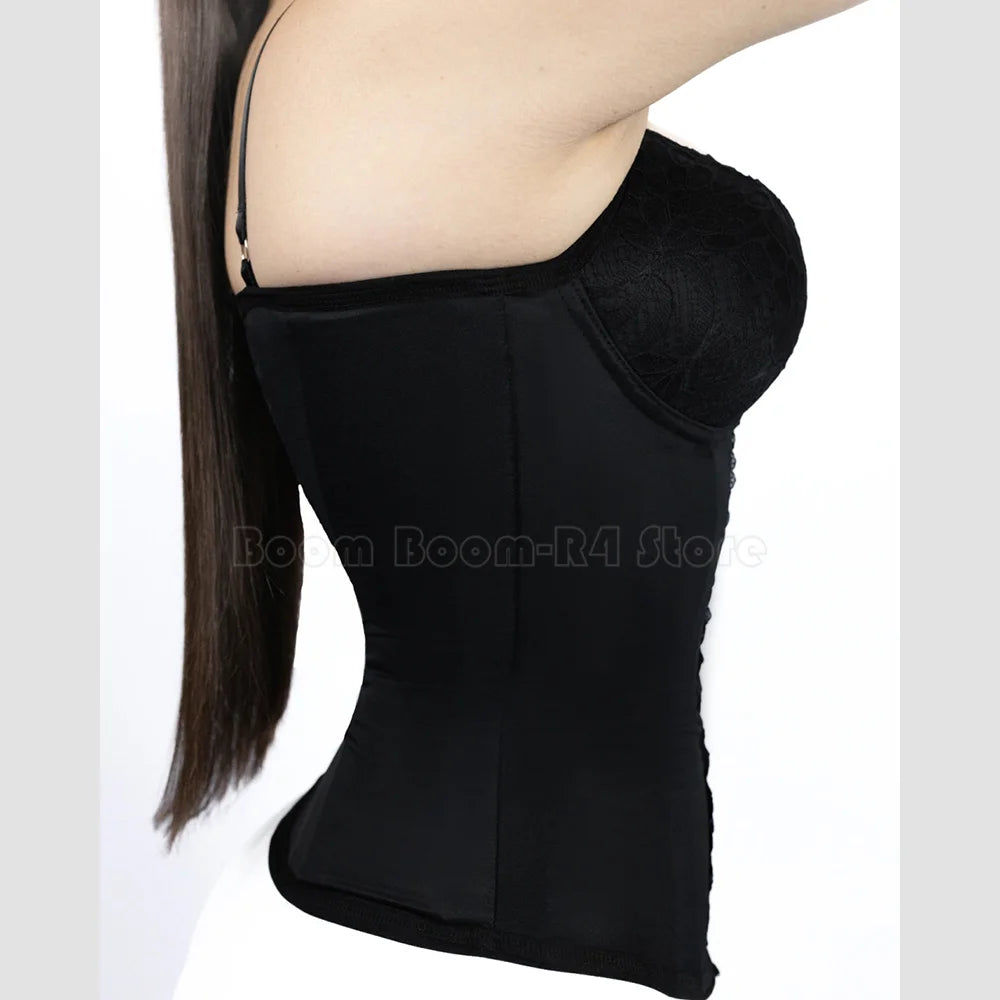 Women Waist Trainer with Bra Corset Slimming Sheath Faja Adjustable Hooks Postpartum Shapewear Vest Modeling Girdles Lace Design
