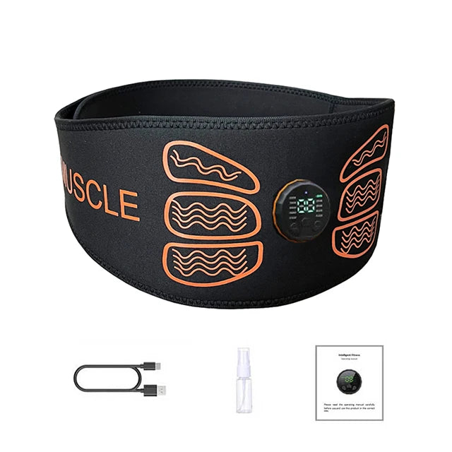 Waist Abdominal Toning Belt Abs Trainer Smart Muscle Toner Home Gym Office Workout Fitness Equipment USB Recharge