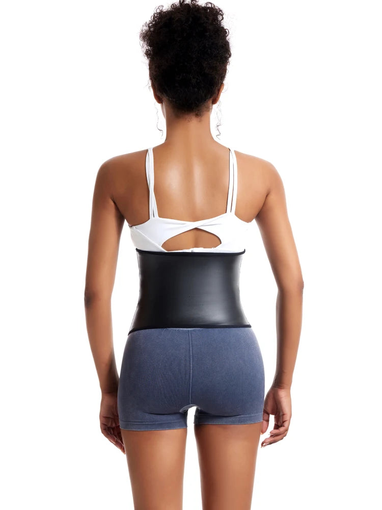 Womens Body Shaper Tummy Control Waist Slimming Belt Faux Leather Waist Trainer Corset Belly Sheath Tummy Trimmer Cincher Sports