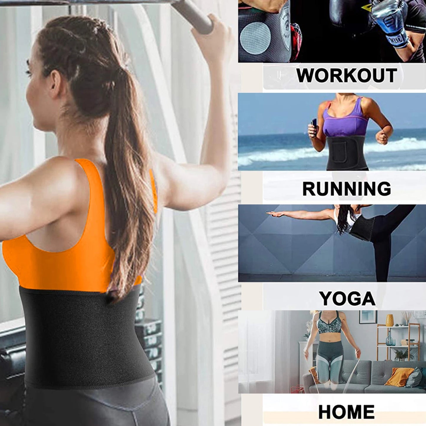 Waist Trainer Belt for Women Waist Trimmer Sauna Sweat Waist Cincher Body Shaper Workout Sport Girdle Silver
