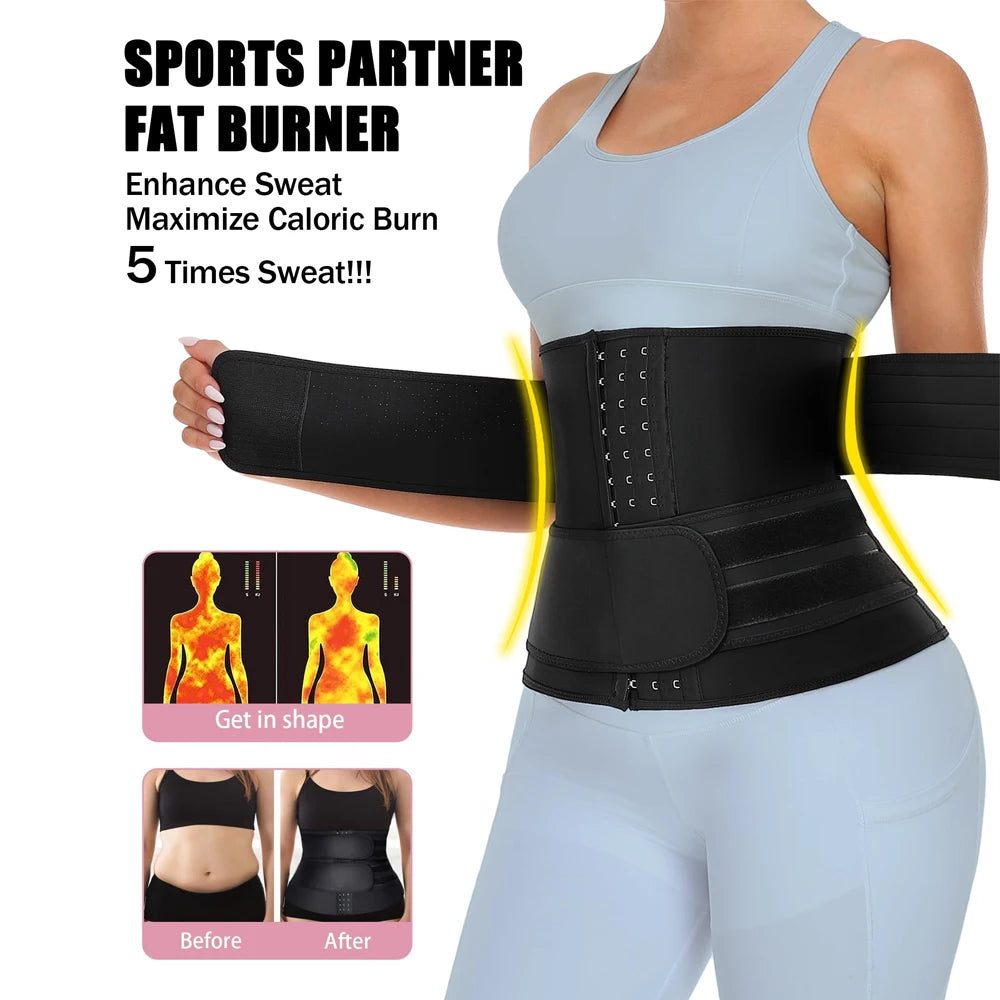 Women Men Breathable Neoprene Waist Trainer Belt Tummy Control Workout Waist Cincher Sauna Sweat Girdle Sport Waist Trimmer