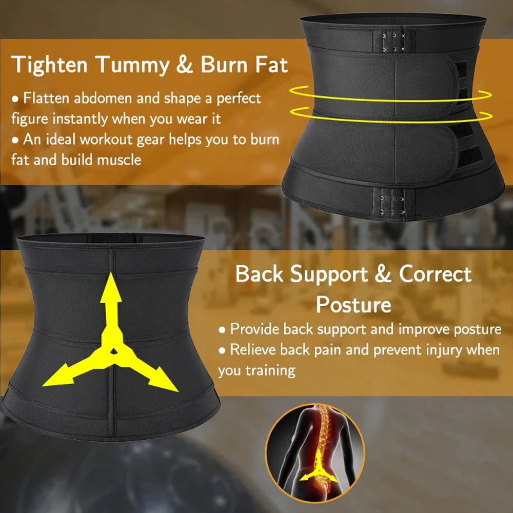 Women Men Breathable Neoprene Waist Trainer Belt Tummy Control Workout Waist Cincher Sauna Sweat Girdle Sport Waist Trimmer