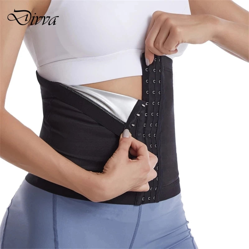 Waist Trainer Strap Premium Sauna Wrap Women Weight Loss Waist Trimmer Fitness Sweat Workout Hooks Slimming Belt Belly Cincher