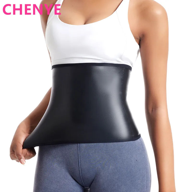 Womens Body Shaper Tummy Control Waist Slimming Belt Faux Leather Waist Trainer Corset Belly Sheath Tummy Trimmer Cincher Sports