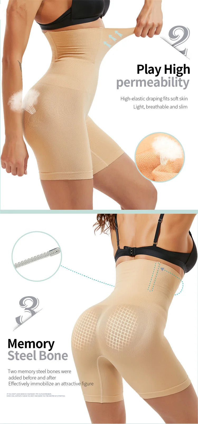 High Waist Trainer Body Shaper Tummy Slimming Sheath Woman Flat Belly Control Panties Hip Butt Lifter Briefs Panty Shapewear