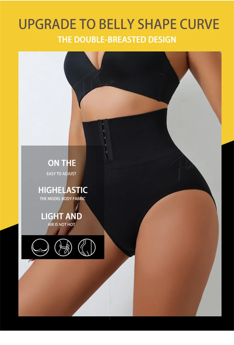 Flarixa High Waist Shaping Briefs Women Waist Trainer Tummy Control Panties Adjustable Hooks Shapewear Belly Slim Hip Lift Pants