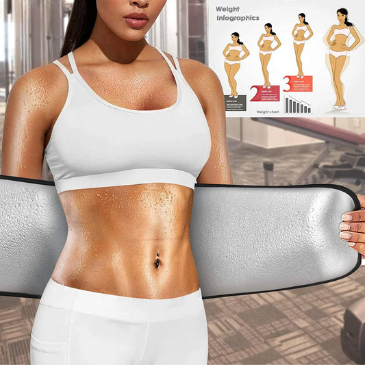 Waist Trainer Belt for Women Waist Trimmer Sauna Sweat Waist Cincher Body Shaper Workout Sport Girdle Silver