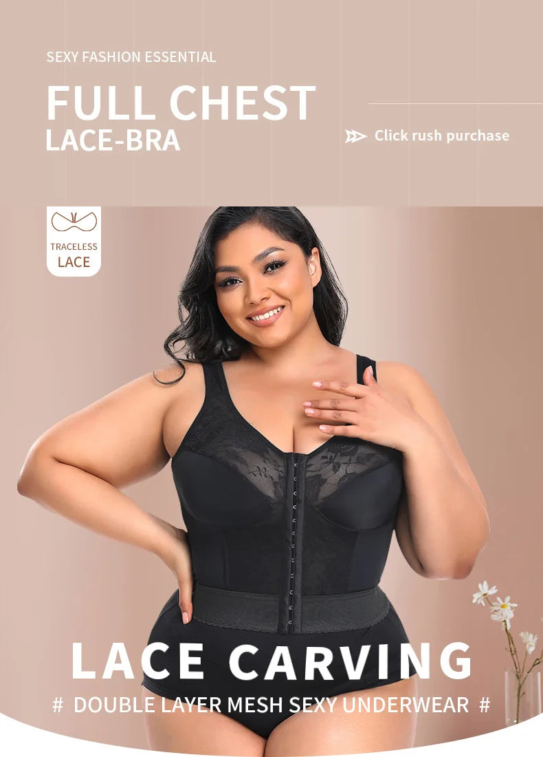 Women 3-in-1 Waist Trainer Shapewear Girdle Push Up Bra Underwear Slimming Corset Tank Top Posture Corrector Tummy Control Vest