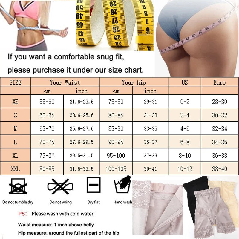 Dimmkof Stretchy Elastic Body Shaper Panties Shapewear Seamless Thigh Slim High Waist Tummy Control Hook Panties Waist Cinchers