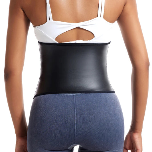 Womens Body Shaper Tummy Control Waist Slimming Belt Faux Leather Waist Trainer Corset Belly Sheath Tummy Trimmer Cincher Sports