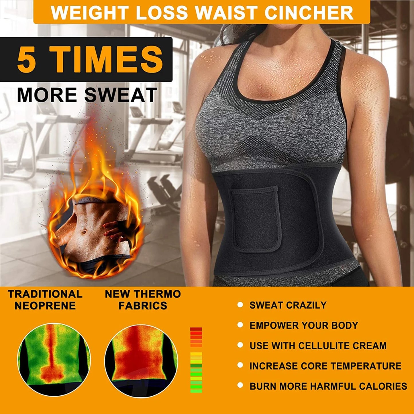 Waist Trainer Belt for Women Waist Trimmer Sauna Sweat Waist Cincher Body Shaper Workout Sport Girdle Silver