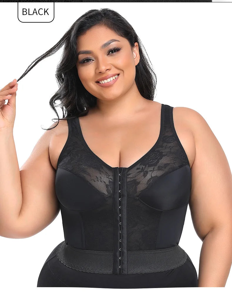Women 3-in-1 Waist Trainer Shapewear Girdle Push Up Bra Underwear Slimming Corset Tank Top Posture Corrector Tummy Control Vest