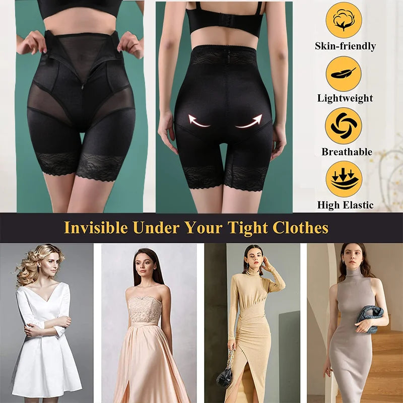 Dimmkof Stretchy Elastic Body Shaper Panties Shapewear Seamless Thigh Slim High Waist Tummy Control Hook Panties Waist Cinchers