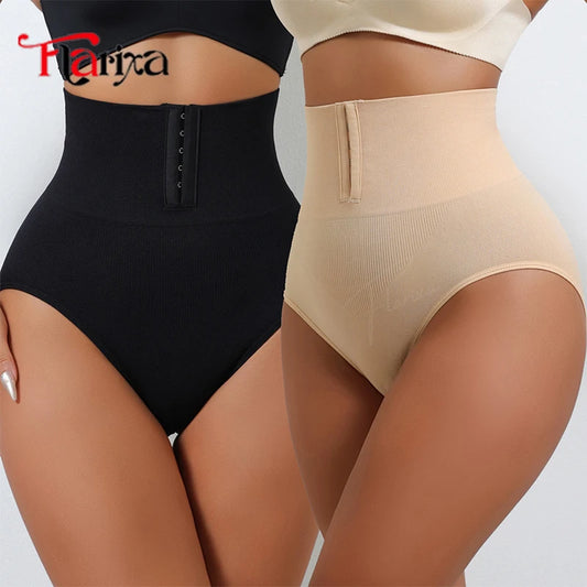 Flarixa High Waist Shaping Briefs Women Waist Trainer Tummy Control Panties Adjustable Hooks Shapewear Belly Slim Hip Lift Pants