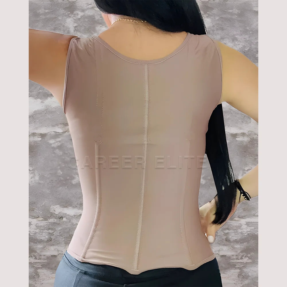 Waist Trainer Vest for Women Corset Body Shaper Shapewear Tops Double Compression Adjustable Zipper and Hook-eyes Weight Loss