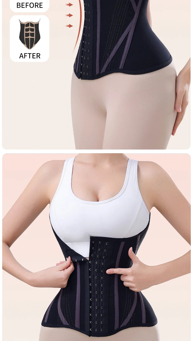 MiiOW U-shaped Waist Trainer Corset Women Shaper Waist Trainer Steel Bone Breathable Slimming Women's Abdominal Corset Shapewear